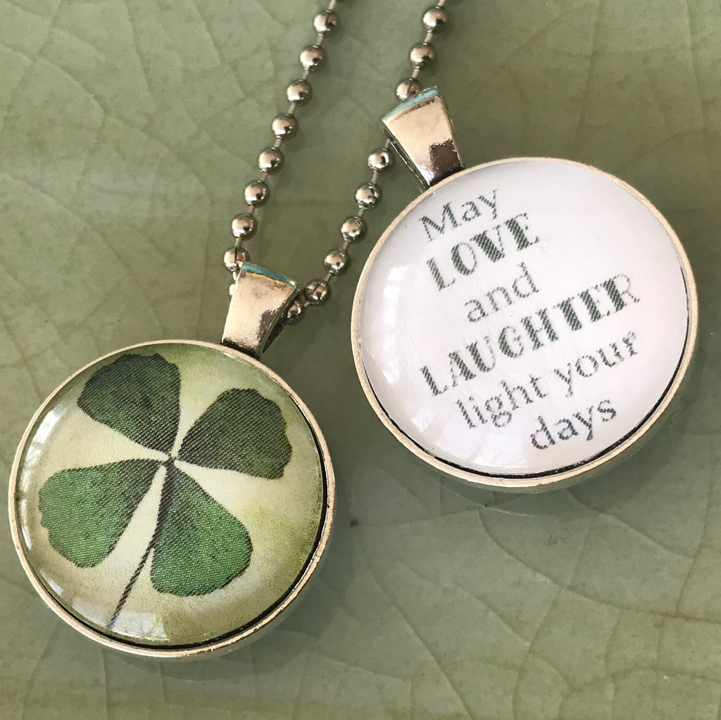 reversible irish blessing necklace